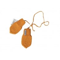 Moufles bébé tricot jaune 