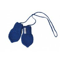 Moufles naissance tricot bleues